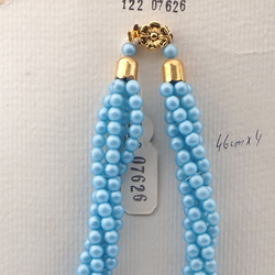 Vintage Czech 4 strand necklace matte blue glass beads