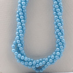 Vintage Czech 4 strand necklace matte blue glass beads