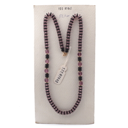 Vintage Czech black purple glass bead necklace