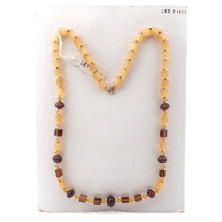 Vintage Czech topaz satin atlas glass bead necklace