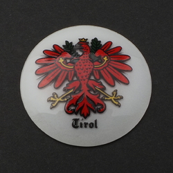 Vintage Czech Austrian eagle Tirol glass cabochon jewelry element 44mm