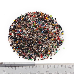 Lot (1100) Czech vintage mixed glass seed beads rondelle bugle micro