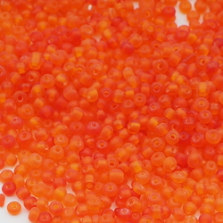 Lot (1500) Czech vintage frost orange glass seed beads