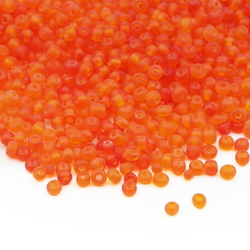 Lot (1500) Czech vintage frost orange glass seed beads