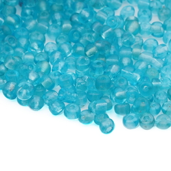 Lot (700) Czech vintage transparent blue glass seed beads