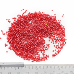 Lot (1000) Czech vintage red lustre glass seed beads