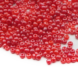 Lot (1000) Czech vintage red lustre glass seed beads