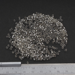 Lot (650) Czech vintage silver lined clear glass seed beads