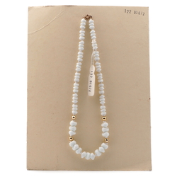 Vintage Czech necklace gradual white interlocking glass beads 