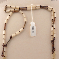 Long vintage Czech necklace topaz satin atlas marble bugle glass beads 47"