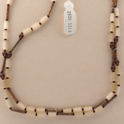 Long vintage Czech necklace topaz satin atlas marble bugle glass beads 47"