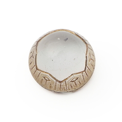 Czech antique white satin opaline moonglow gold gilt glass cabochon 12mm