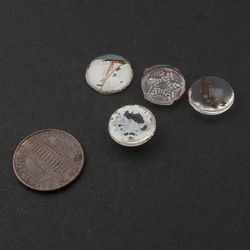 Lot (4) rare Czech antique intaglio and star clear glass cabochons