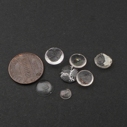 Lot (7) Czech antique intaglio mini clear glass cabochons