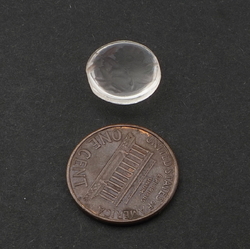 Czech antique intaglio flowers clear glass cabochon 13mm