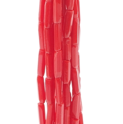 Hank (280) Czech vintage red faceted bugle glass beads 8mm