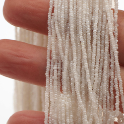 Master Hank white antique micro Charlotte cut / True cut seed glass beads 165g 18/0 Vintage Czech