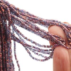 Master Hank purple saphiret metallic faceted seed glass beads 85g 12/0 Vintage Czech