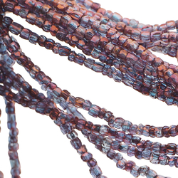 Master Hank purple saphiret metallic faceted seed glass beads 85g 12/0 Vintage Czech