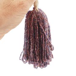 Master Hank purple saphiret metallic faceted seed glass beads 85g 12/0 Vintage Czech