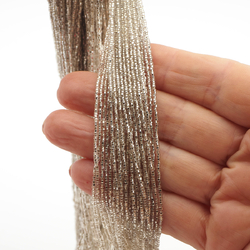 Master Hank clear crystal silver lined micro bugle seed glass beads 15/0 Vintage Czech
