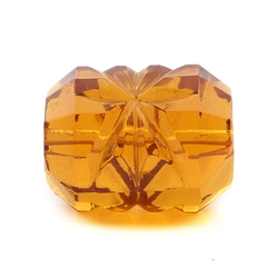 Czech antique hand cut topaz floral bugle glass bead 20mm