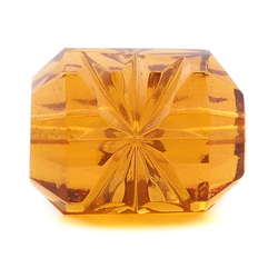 Czech antique hand cut topaz floral bugle glass bead 20mm
