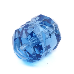 Czech antique hand cut sapphire blue floral bugle glass bead 20mm