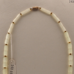 Vintage Czech necklace large frost yellow satin atlas pentagon glass beads 19"