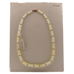 Vintage Czech necklace frost yellow satin atlas pentagon glass beads 19"