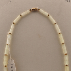 Vintage Czech necklace frost yellow satin atlas pentagon glass beads 19"