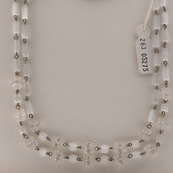 Vintage Czech 2 strand necklace satin atlas frost glass beads 18"