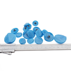 Lot (17) rare Vintage 1920's Czech geometric floral blue satin glass buttons 