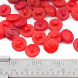 Lot (40) vintage Czech 1930's geometric red glass buttons 13mm