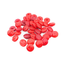 Lot (40) vintage Czech 1930's geometric red glass buttons 13mm