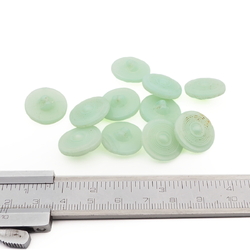 Lot (11) vintage Czech 1930's geometric uranium vaseline glass buttons 18mm