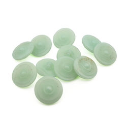 Lot (11) vintage Czech 1930's geometric uranium vaseline glass buttons 18mm