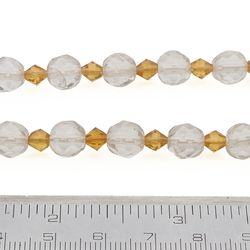 Vintage Czech necklace crystal topaz glass beads