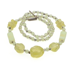 Vintage Czech necklace uranium glass beads