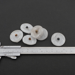 Lot (6) rare Vintage 1920's Czech geometric floral white satin glass buttons 31mm