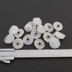 Lot (17) rare Vintage 1920's Czech geometric floral white satin glass buttons