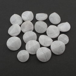 Lot (17) rare Vintage 1920's Czech geometric floral white satin glass buttons