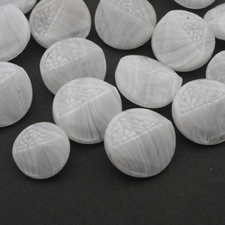 Lot (17) rare Vintage 1920's Czech geometric floral white satin glass buttons