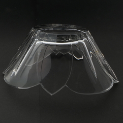 Vintage Czech crystal glass fruit salad bowl lotus flower waterlily design centre piece