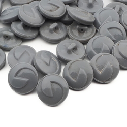 Lot (43) vintage Czech geometric grey glass buttons 13mm