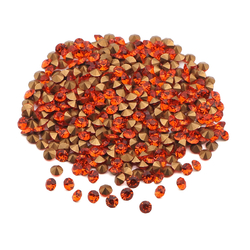 Lot 350pcs 6mm ss28 Czech vintage Hyacinth Orange gold pointed faceted rhinestones