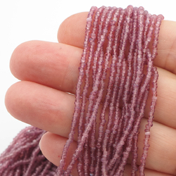 Master Hank opaline Lilac thru cut seed glass beads 11/0, 60g Vintage Czech