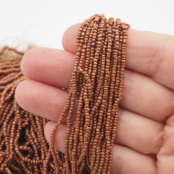 Master Hank Bronze metallic seed glass beads 11/0 Vintage Czech