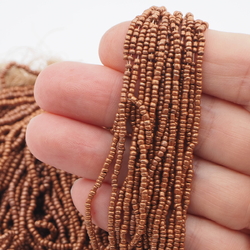 Master Hank Bronze metallic seed glass beads 11/0 Vintage Czech