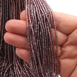 Master Hank Light Purple silver lined faceted cut seed glass beads 12/0 Vintage Czech